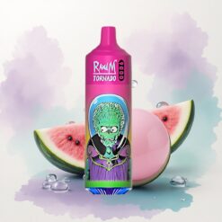 RandM Fumot Tornado 9000 Puffs Gödörgumó 850 mAh RGB Kijelzős Málna Ízű